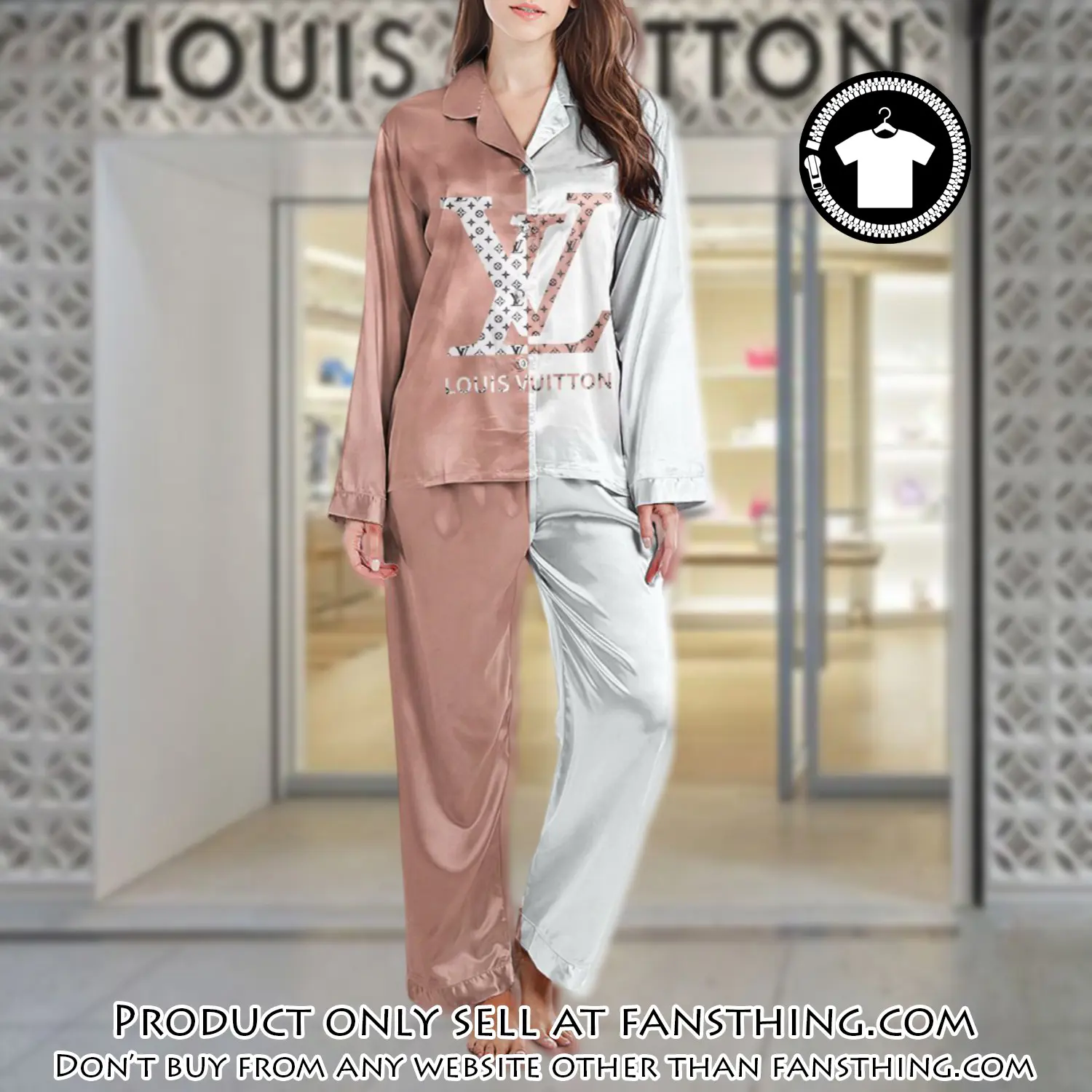 Lv monogram long satin pajama set pjs1024 fst0725235
